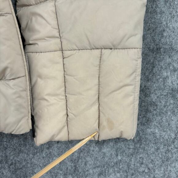 Bomboogie Pure Down Nylon Puffer Jacket Mock Neck Quilted Sand Beige Size 0 - Picture 13 of 14